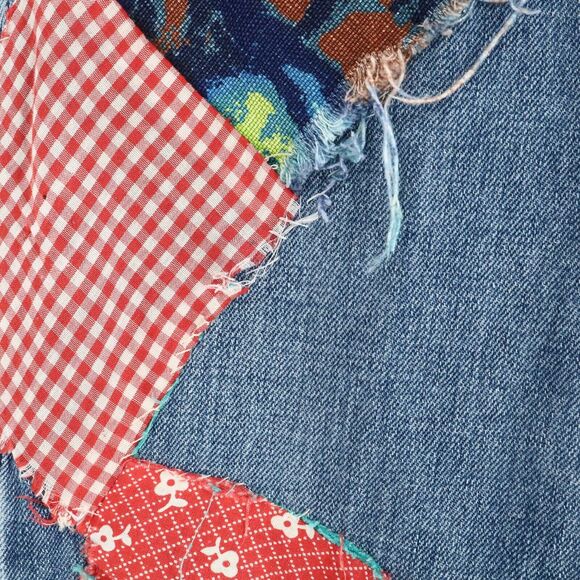 Agolde Jeans Womens 26 Waist Blue Cotton Denim Crop Customized Patchwork AG - Picture 12 of 16